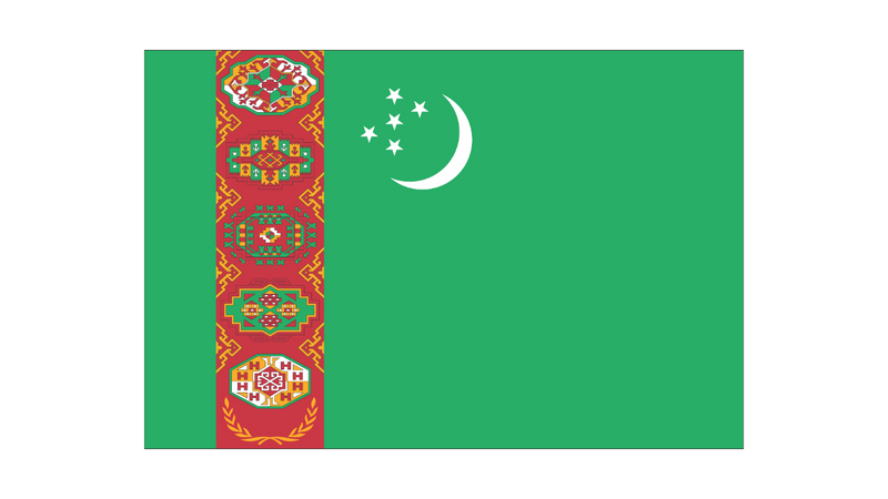 Drapeau Turkménistan - Maison des Drapeaux